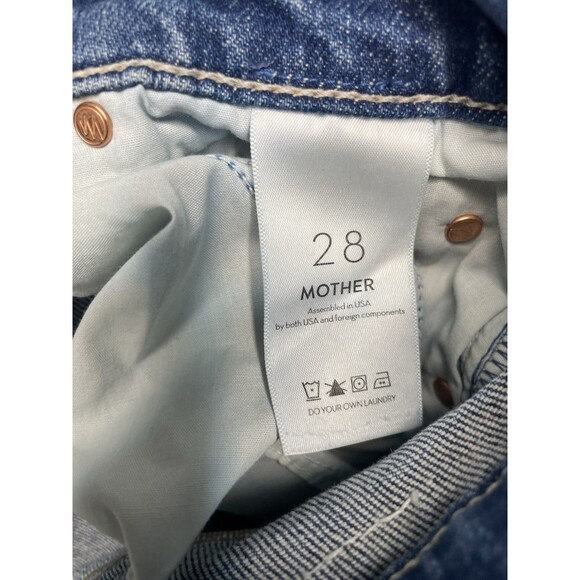 Mother High Waist Rider Skimp Jeans Women’s 28 Blue Distressed High Rise - Picture 8 of 12